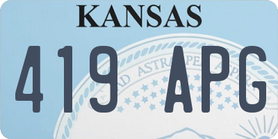 KS license plate 419APG