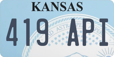 KS license plate 419API