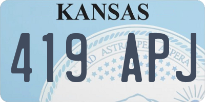 KS license plate 419APJ