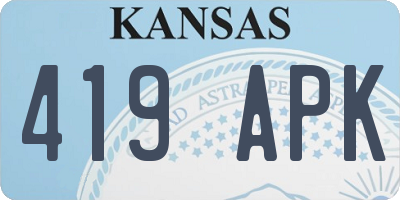 KS license plate 419APK