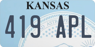 KS license plate 419APL