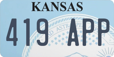 KS license plate 419APP