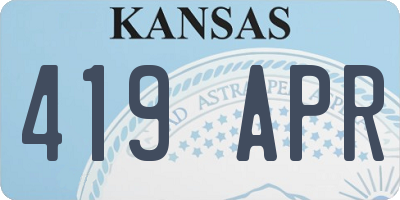 KS license plate 419APR