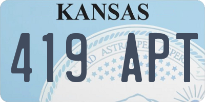 KS license plate 419APT
