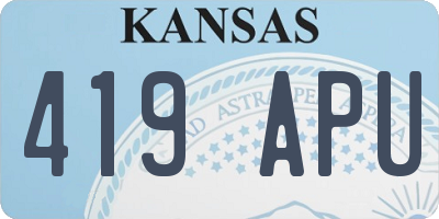 KS license plate 419APU