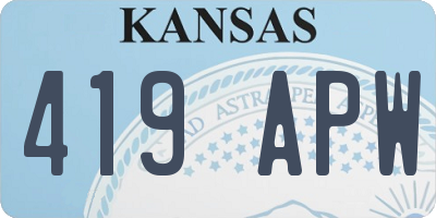 KS license plate 419APW