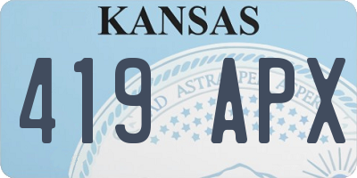 KS license plate 419APX