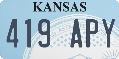 KS license plate 419APY
