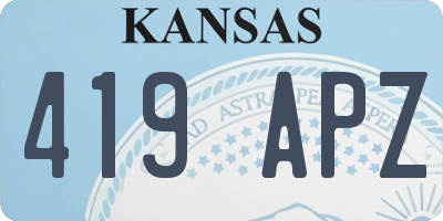 KS license plate 419APZ