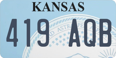 KS license plate 419AQB