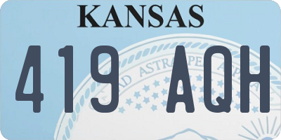 KS license plate 419AQH