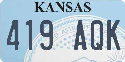 KS license plate 419AQK