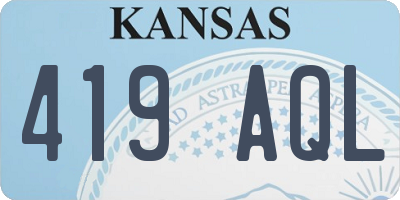 KS license plate 419AQL
