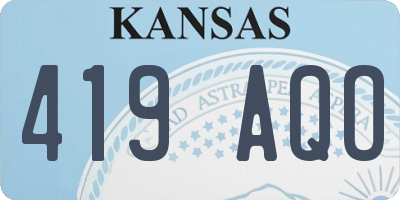 KS license plate 419AQO