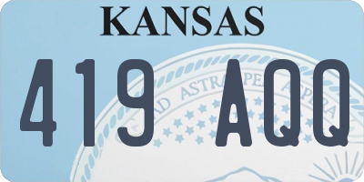 KS license plate 419AQQ