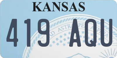KS license plate 419AQU