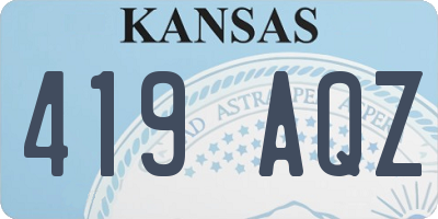 KS license plate 419AQZ