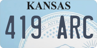 KS license plate 419ARC