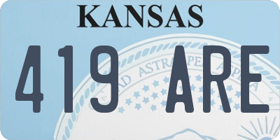 KS license plate 419ARE