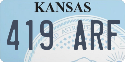 KS license plate 419ARF