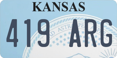 KS license plate 419ARG