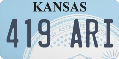 KS license plate 419ARI
