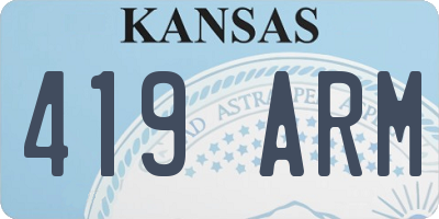 KS license plate 419ARM