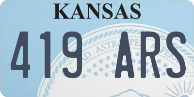 KS license plate 419ARS