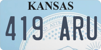 KS license plate 419ARU