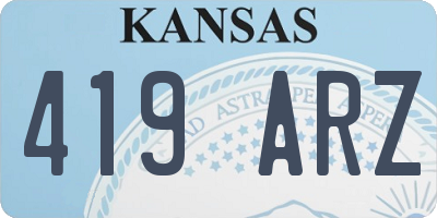 KS license plate 419ARZ