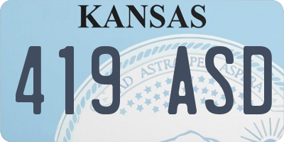 KS license plate 419ASD