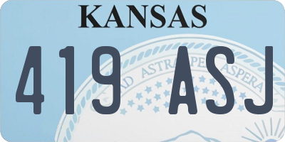 KS license plate 419ASJ