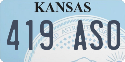 KS license plate 419ASO