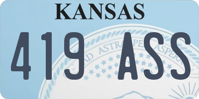 KS license plate 419ASS