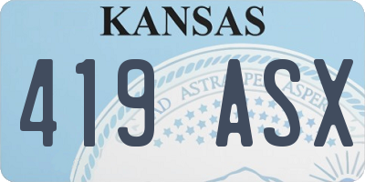 KS license plate 419ASX
