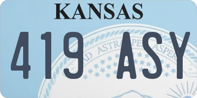 KS license plate 419ASY