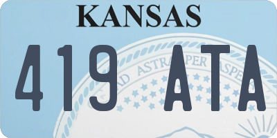 KS license plate 419ATA