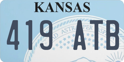 KS license plate 419ATB