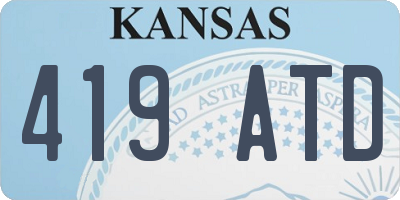 KS license plate 419ATD