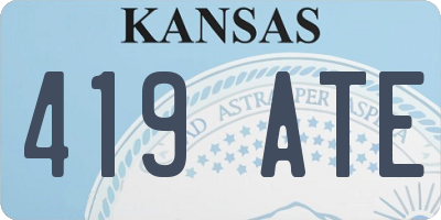 KS license plate 419ATE