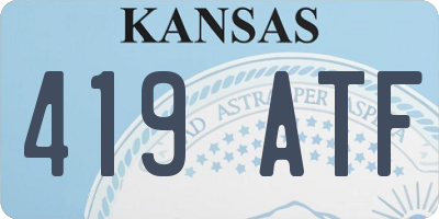 KS license plate 419ATF