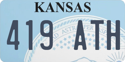 KS license plate 419ATH
