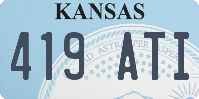 KS license plate 419ATI