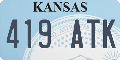 KS license plate 419ATK