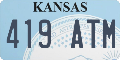 KS license plate 419ATM
