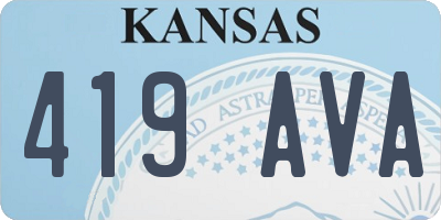 KS license plate 419AVA