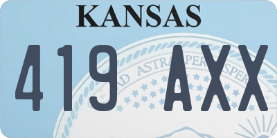 KS license plate 419AXX