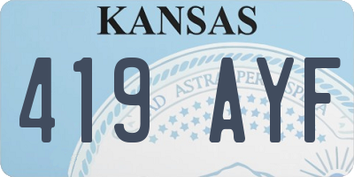 KS license plate 419AYF