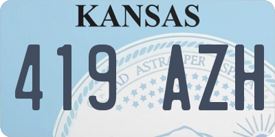 KS license plate 419AZH