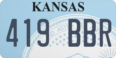 KS license plate 419BBR